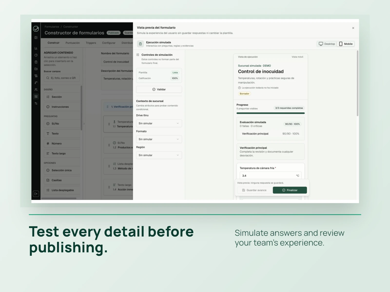 Oktara web form simulator